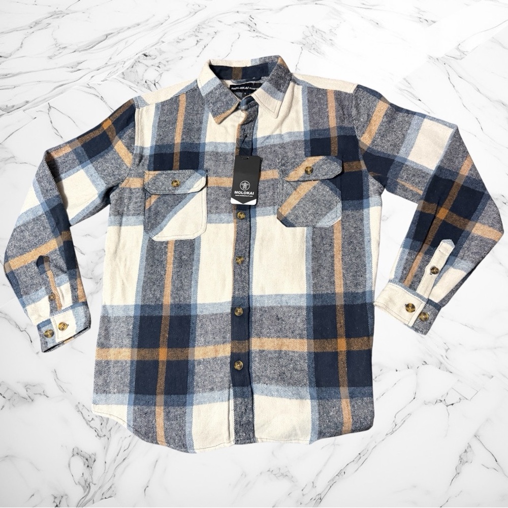 Molokai Surf Co. Heavyweight Plaid Flannel Shirt size SM